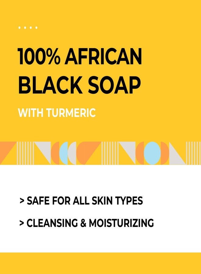AKWAABA African Black Soap with Turmeric | 4 oz | Cleansing Bar for Face & Body - Image 2